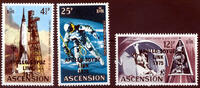 Ascension 3 Marken Ascension, Mi-Nr. 144, 148, 149, Weltraummotiv Apollo-Sojus