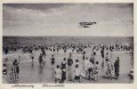 Norderney Ansichtskarte/Postkarte/Norderney. Strandbild mit Flugzeug