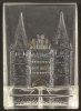 Drittes Reich/Lübeck WHW/Glasabzeichen/Deutsche Baudenkmäler/Holstentor Lübeck/Tieste Nr. 500