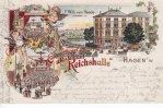 Hagen i. W. Ansichtskarte/Postkarte/Litho/Concerthaus u. Restaurant "Reichshalle"