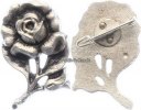 Drittes Reich WHW/Winterhilfswerk/Rose,Eisen-Kunstguß,schwarz-silbern