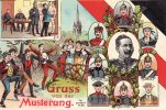 Deutsches Reich Ansichtskarte/Postkarte/Gruss von der Musterung./Gemessen.