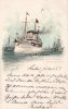 Deutsches Reich Litho/Künstlerkarte/S.M. Yacht Hohenzollern/Parade abnehmend.