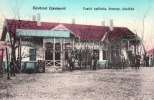 Üdvözlet Ujazászról/Ungarn Ansichtskarte/Postkarte/Üdvözlet Ujazászról/Vasúti szálloda, étterem, kávéház