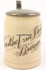 Brügge Bierkrug, 0,5 L mit Zinndeckel, bezeichnet 23/Gasthof zur Linde Brügge