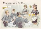Bundesrepublik Deutschland Ansichtskarte/Postkarte/LuSo-Karte bunt/"Gruß aus unserer Kantine"