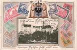 Deutsches Reich Ansichtskarte/Sigmaringen-Schloss/Philateliemotiv/Prägekarte