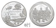 Deutschland Ag-Medaille "Chronik des 20. Jahrhunderts" (Einstein, Kennedy, Martin Luther King)