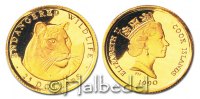 Cook Inseln 25 Dollar (1/25 oz) Serie Die kleinsten Goldmünzen der Welt - Tiger