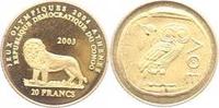 Kongo (Congo) Demokratische Republik 20 Francs Gold Demokratische Republik seit 1997.