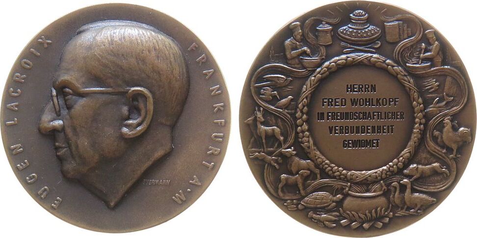 Personen Medaille O J Bronze Lacroix Eugen Deutscher