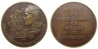 München Medaille Bronze München - für 25 Jahre treue Mitarbeit, Wappen und Zahnrad / Mehrzeiler,