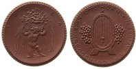 Porzellan Medaille Böttger Steinzeug Horn Otto - Weingrosshandlung Meissen, ca. 41 MM