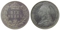 Großbritannien 6 Pence Ag Victoria