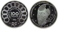Frankreich 100 Francs/15 Ecu Ag Monet, ohne VP