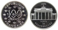 Frankreich 100 Francs / 15 Ag Brandenburger Tor in Berlin