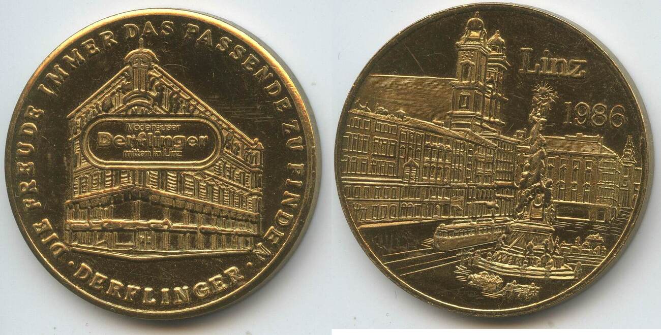 Österreich Oberösterreich Stadt Linz Medaille 1986 GX1073 Derflinger