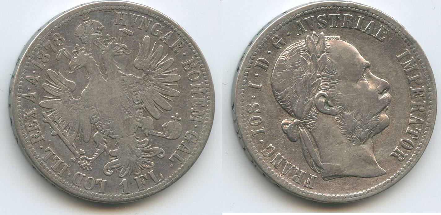 Sterreich Kaiserreich Florin Fl Gulden Silber Wien G