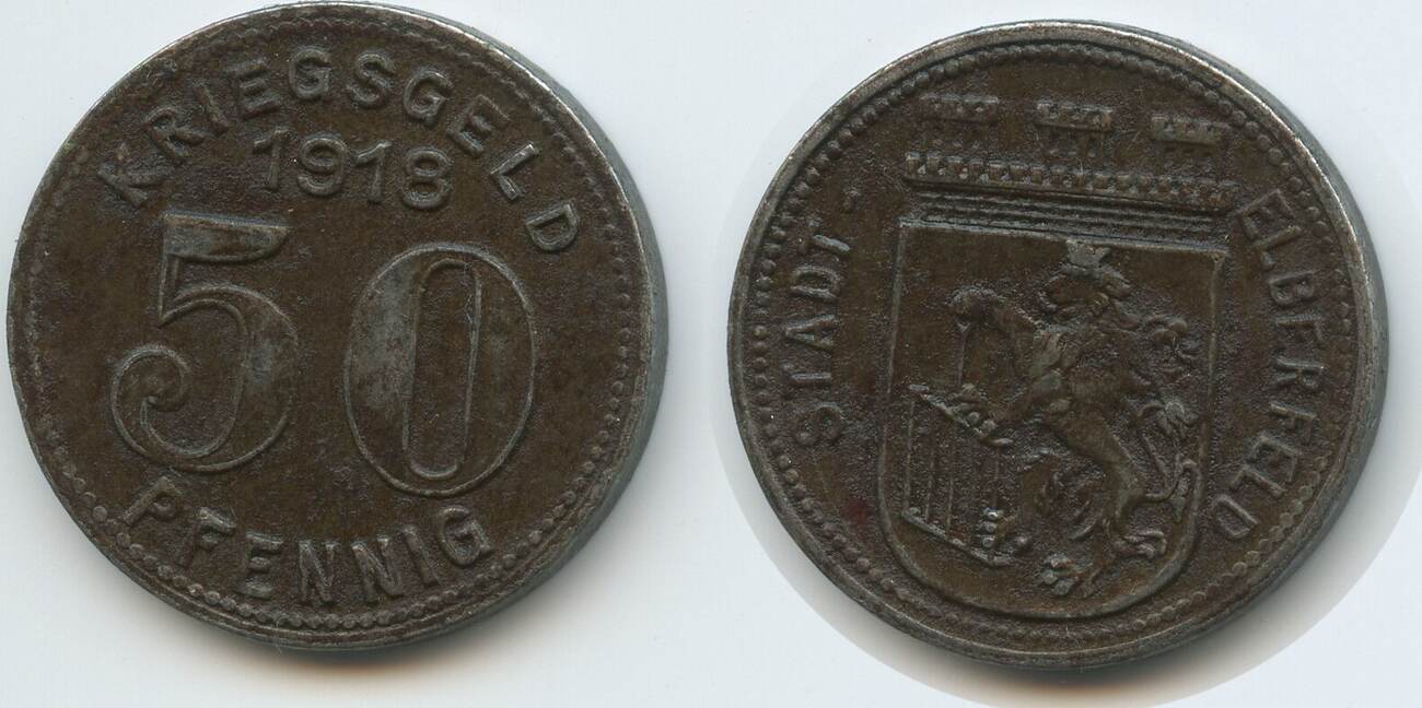 Deutsches Reich Kaiserreich 50 Pfennig Notgeld 1918 G12820 Stadt