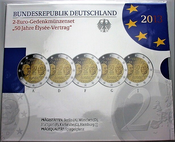 Deutschland X Euro A D F G J Jahre Elysee Vertrag