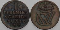 Braunschweig-Lüneburg-Celle Cu Pfennig Christian Ludwig 1648-1665.