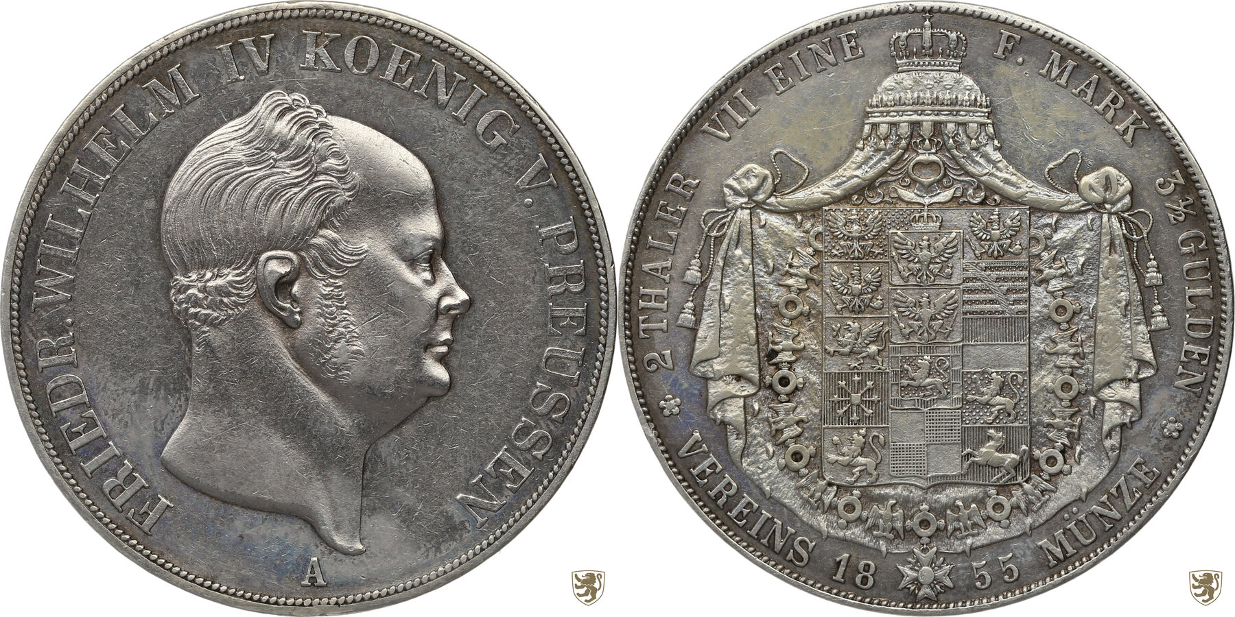 Preussen Doppeltaler 1855 A Friedrich Wilhelm IV EF MA Shops