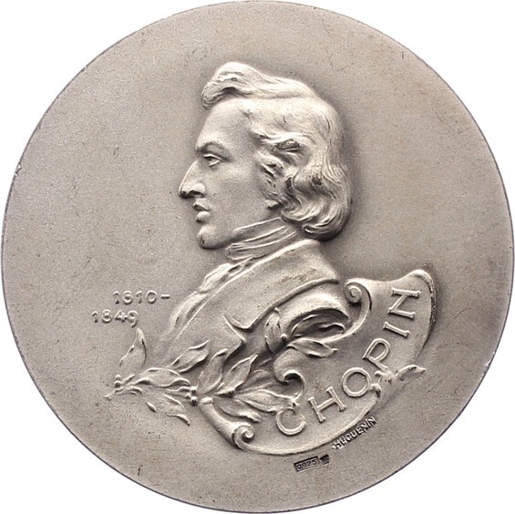 Musiker Silbermedaille Chopin Frederic Francois Zelazowa Wola Bei