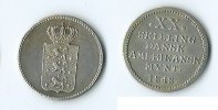 Dänemark XX skilling mit glatter Rand Danish Virgin Islands