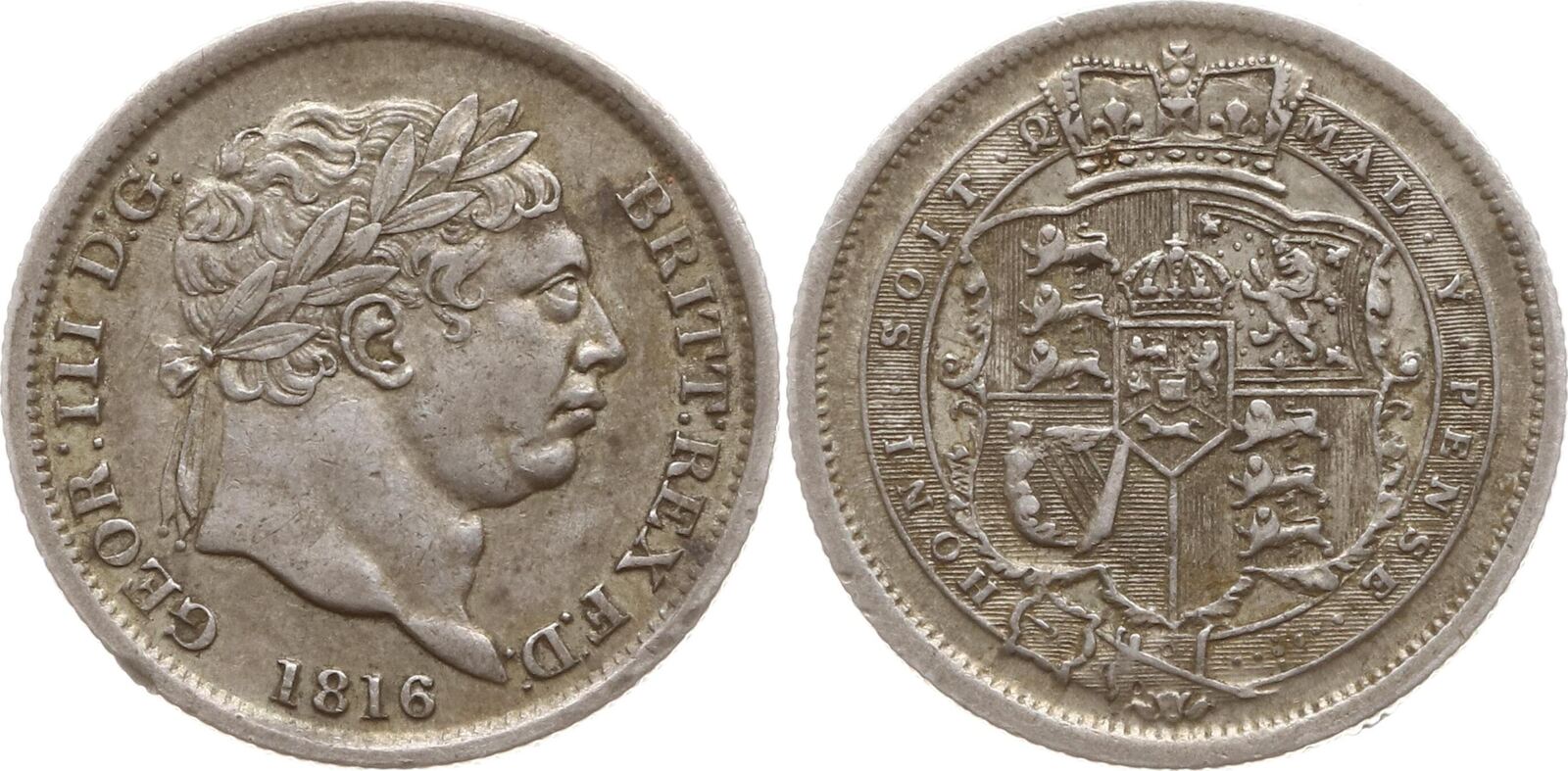 Großbritannien Shilling 1816 George III 1760 1820 VF EF winz RF