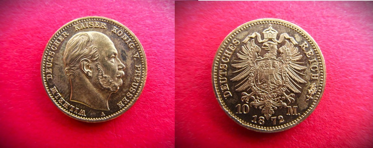 Preussen 10 Mark 1872 A Preußen 10 Goldmark Wilhelm I kleiner