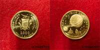 Guinea 2000 Francs Guinees Gold 2.000 Francs G. Mondlandung Apollo 11 mit Leoparden-Etui & Beiblatt