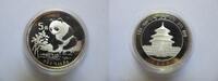 China 5 Yuan Panda sitzt an Gewässer, 1/2 Unze Feinsilber, Silber,