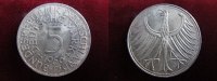 BRD 5 DM Deutschland, Silberadler, Kurs, Kursmünze, F = Stuttgart,, J.387,