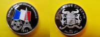 Benin 500 Francs color, Silber, Fussball WM 1998 Frankreich - Eiffelturm, Farbmünze,