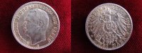 Baden 2 Mark Kaiserreich, Zwei Mark, Kursmünze J.38 , Friedrich II., seltener,