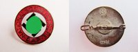 Drittes Reich 1933-1945 NSDAP Parteiabzeichen NSDAP-Mitgliedsabzeichen, Abzeichen der NSDAP, 23mm, Nadel abgebrochen,