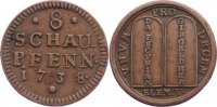 Sachsen-Gotha-Altenburg Kupfer 8 Schaupfennige Friedrich III. 1732-1772.