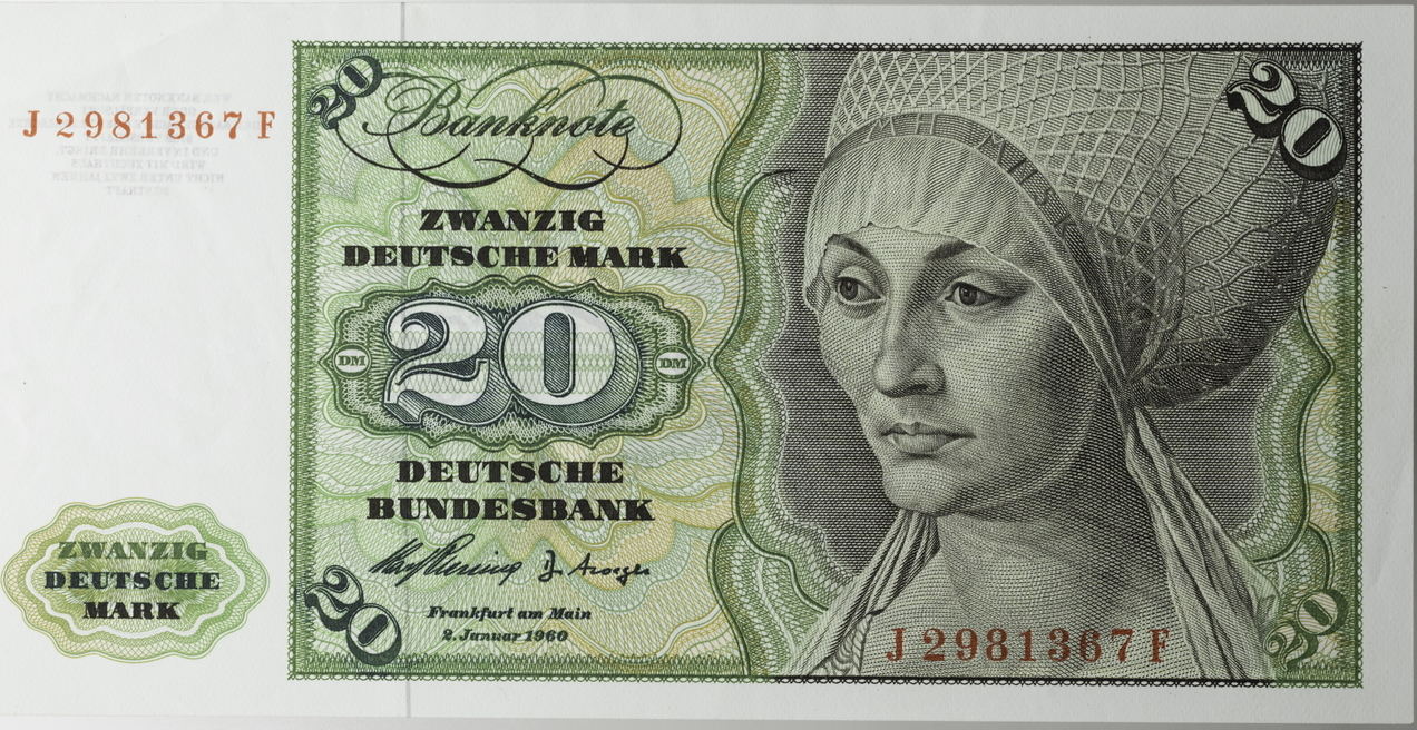 Bundesrepublik Deutschland 20 Mark 1960 DM Schein 3 Serie Elsbeth