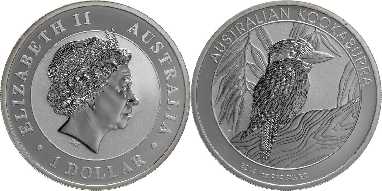 Australien 1 Dollar 2014 P Elisabeth II 1952 2022 Kookaburra BU