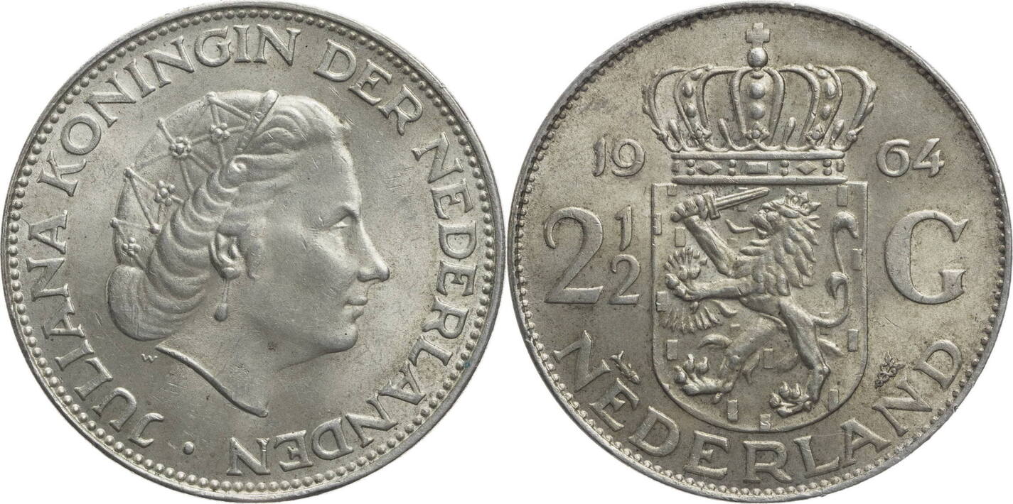 Niederlande 2½ Gulden 1964 Juliana 1948 1980 Kursmünze 1959 1966