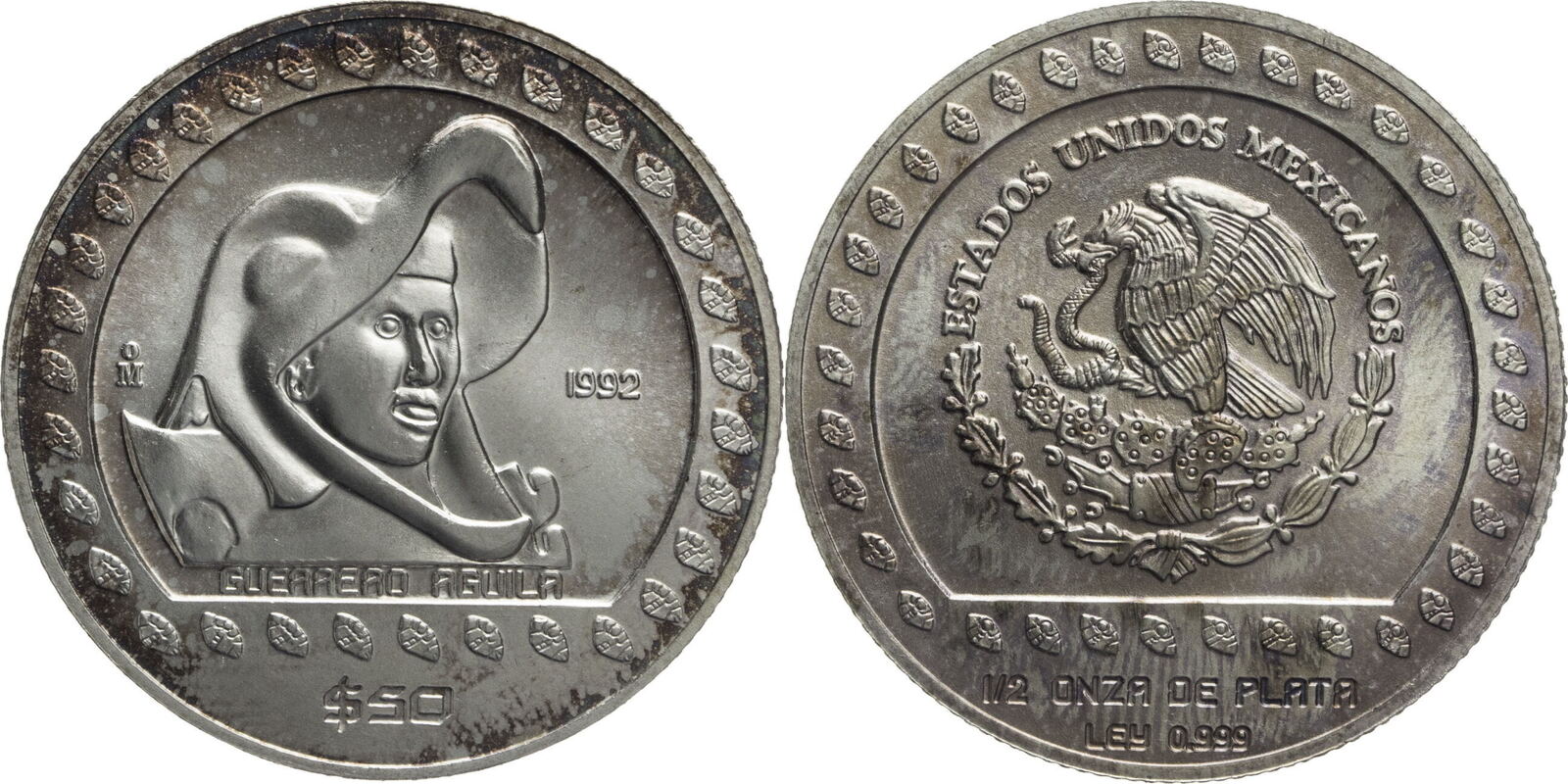 Mexiko 50 Pesos 1992 Mo Guerrero Aguila EF MA Shops