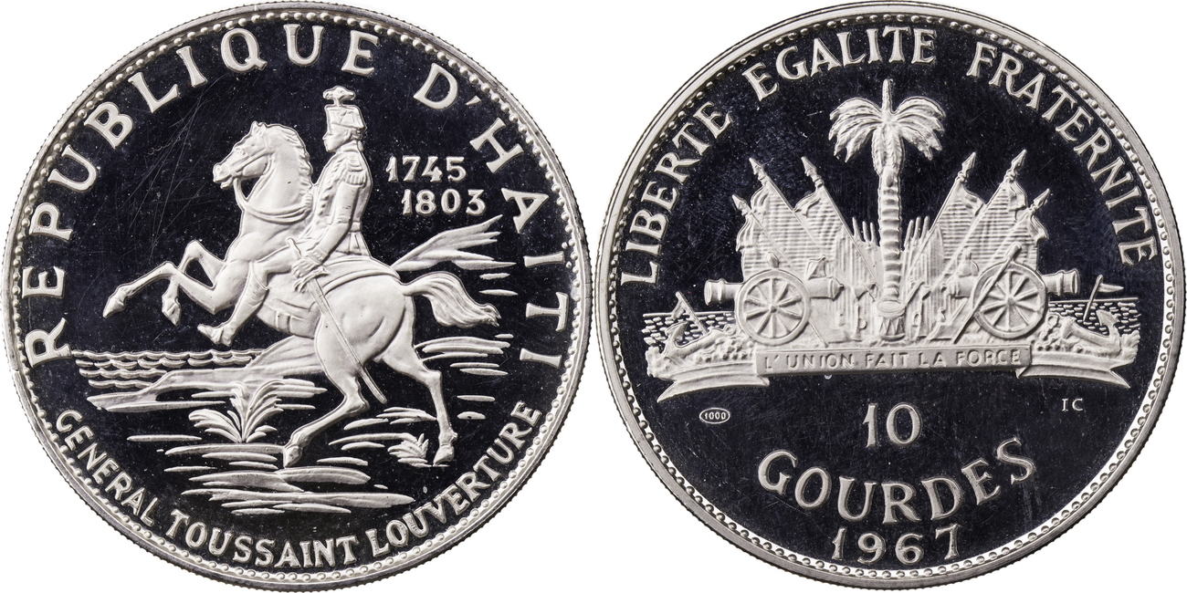 10 gourdes (10 htg) 1967 haiti 10.