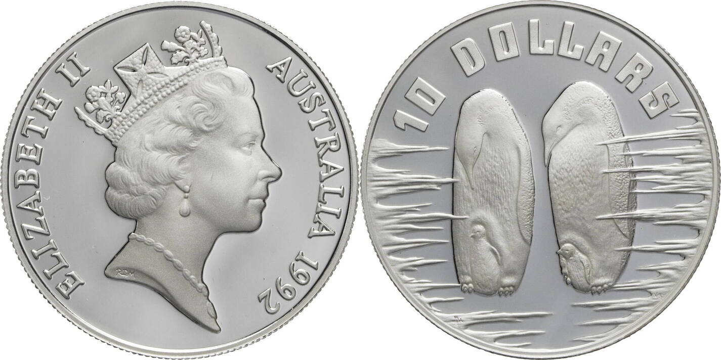 Australien Dollars Elisabeth Ii Kaiser Pinguin