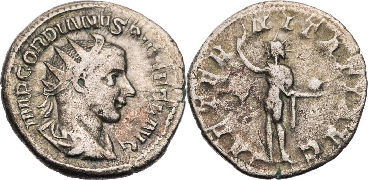 Römische Kaiserzeit Antoninian 241 243 n Chr Gordianus III Büste