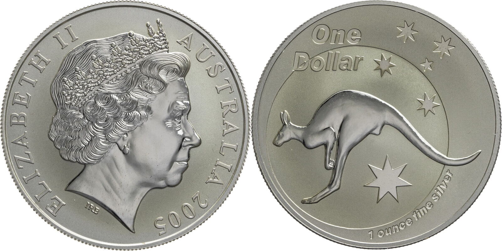 Australien 1 Dollar 2005 Elisabeth II 1952 2022 Kangaroo BU