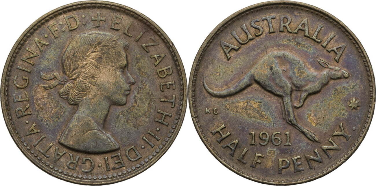 Australien Half Penny 1961 Elisabeth II 1952 2022 Kursmünze 1959