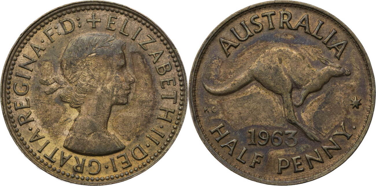 Australien Half Penny Elisabeth Ii Kursm Nze