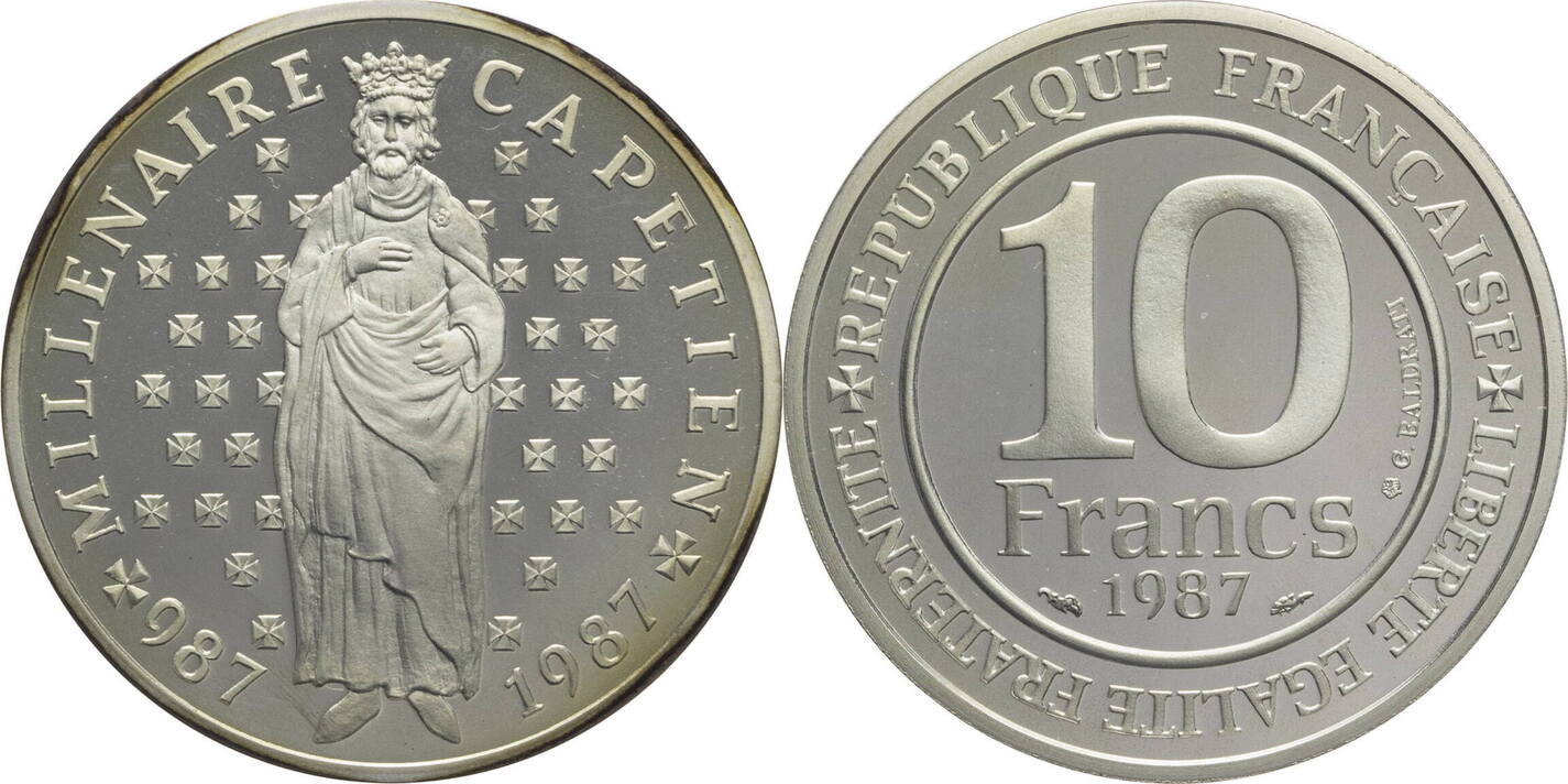 Frankreich Republik Francs Th Anniversary Of Hugo Capet