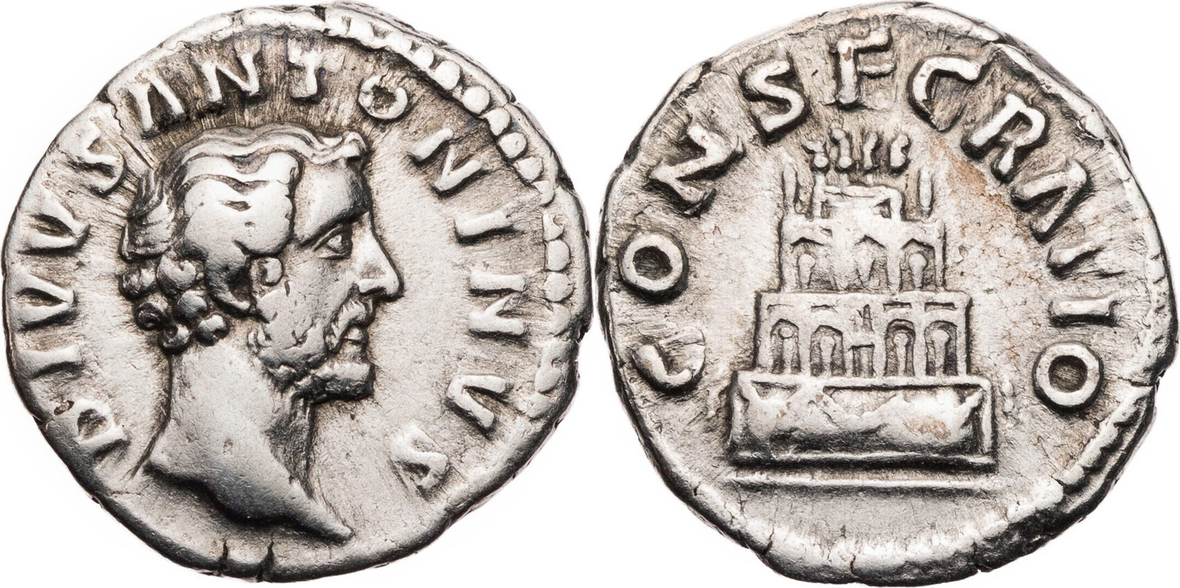 R Mische Kaiserzeit Denar N Chr Divus Antoninus Pius Kopf