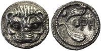 Bruttium, Rhegion, Löwenmaske/ Löwenskalp,Hemidrachme, R!